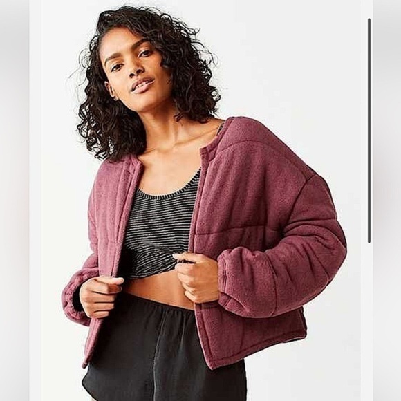 Out From Under Urban Outfitters Quilted Allie Puffer Jacket Purple - Picture 2 of 6